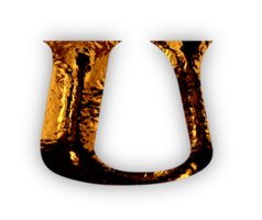 Golden letters and numbers png