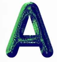 svart med grön glans alfabet png