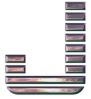 gradiente roxa metálico alfabeto png