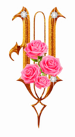 d'or des roses diamant alphabet png