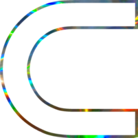 Holographic shiny alphabet png