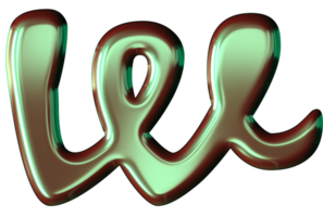Green glossy alphabet png