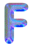holographique métallique alphabet png