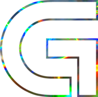 Holographic shiny alphabet png