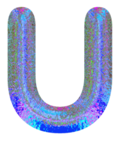 holographique métallique alphabet png