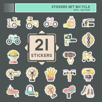 Sticker Set Bicycle related to Hobby symbol. simple design editable. simple illustration vector