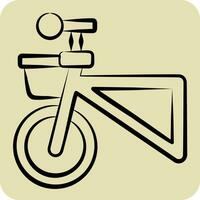 icono cesta relacionado a bicicleta símbolo. mano dibujado estilo. sencillo diseño editable. sencillo ilustración vector