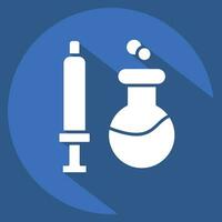 Icon Chemical Syringes. related to Biochemistry symbol. long shadow style. simple design editable. simple illustration vector