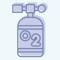 Icon Oxygen Tank. related to Biochemistry symbol. two tone style. simple design editable. simple illustration vector