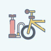 Icon Air Pump related to Bicycle symbol. doodle style. simple design editable. simple illustration vector