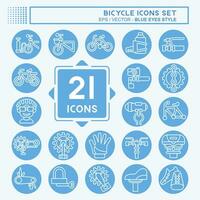 Icon Set Bicycle related to Hobby symbol. blue eyes style. simple design editable. simple illustration vector