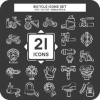 icono conjunto bicicleta relacionado a pasatiempo símbolo. tiza estilo. sencillo diseño editable. sencillo ilustración vector