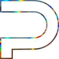 Holographic shiny alphabet png