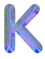 holographique métallique alphabet png