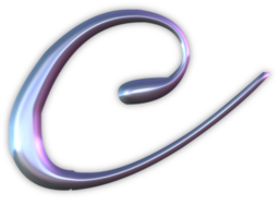 Iridescent curly alphabet png