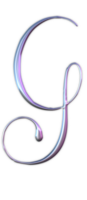 Iridescent curly alphabet png