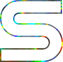 Holographic shiny alphabet png