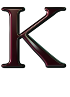 Glossy burgundy alphabet png