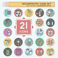 Icon Set Biochemistry. related to Chemistry symbol. color mate style. simple design editable. simple illustration vector