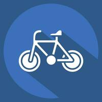 Icon Bike related to Bicycle symbol. long shadow style. simple design editable. simple illustration vector