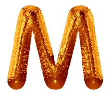 Golden metallic alphabet png