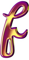 Purple golden alphabet png