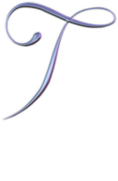 Iridescent curly alphabet png