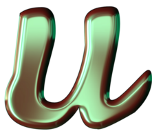 Green glossy alphabet png