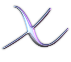 Iridescent curly alphabet png