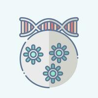 Icon Bacteria. related to Biochemistry symbol. doodle style. simple design editable. simple illustration vector