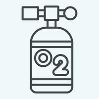 Icon Oxygen Tank. related to Biochemistry symbol. line style. simple design editable. simple illustration vector