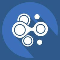 Icon Cells. related to Biochemistry symbol. long shadow style. simple design editable. simple illustration vector