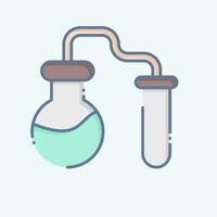 Icon Chemical Experiments. related to Biochemistry symbol. doodle style. simple design editable. simple illustration vector