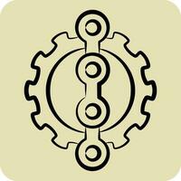Icon Chain related to Bicycle symbol. hand drawn style. simple design editable. simple illustration vector