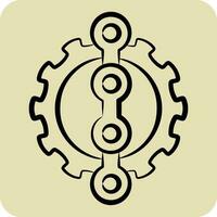 Icon Chain related to Bicycle symbol. hand drawn style. simple design editable. simple illustration vector