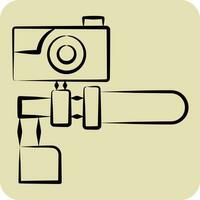 Icon Camera related to Bicycle symbol. hand drawn style. simple design editable. simple illustration vector