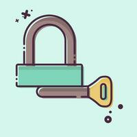 Icon Padlock related to Bicycle symbol. MBE style. simple design editable. simple illustration vector