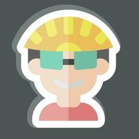 Sticker Cyclist related to Bicycle symbol. simple design editable. simple illustration vector