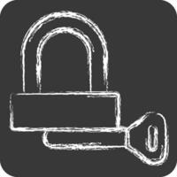 Icon Padlock related to Bicycle symbol. chalk Style. simple design editable. simple illustration vector