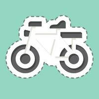 Sticker line cut Bicycle related to Bicycle symbol. simple design editable. simple illustration vector