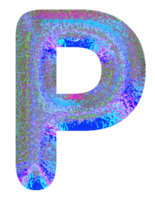 holographique métallique alphabet png