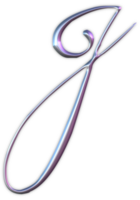 Iridescent curly alphabet png