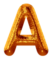 Golden metallic alphabet png