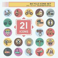 Icon Set Bicycle related to Hobby symbol. color mate style. simple design editable. simple illustration vector