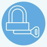 Icon Padlock related to Bicycle symbol. blue eyes style. simple design editable. simple illustration vector