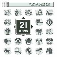 Icon Set Bicycle related to Hobby symbol. comic style. simple design editable. simple illustration vector