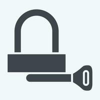 Icon Padlock related to Bicycle symbol. glyph style. simple design editable. simple illustration vector