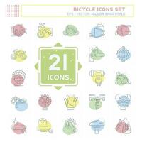 Icon Set Bicycle related to Hobby symbol. Color Spot Style. simple design editable. simple illustration vector