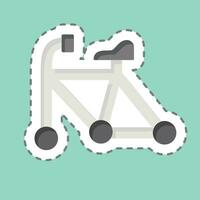 Sticker line cut Frame related to Bicycle symbol. simple design editable. simple illustration vector