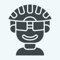 Icon Cyclist related to Bicycle symbol. glyph style. simple design editable. simple illustration vector